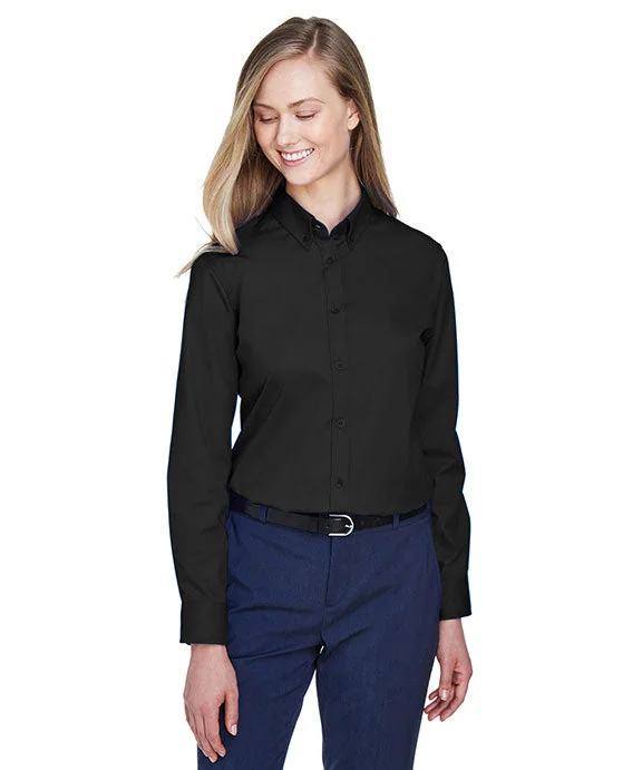 78193 - Core 365 Ladies Operate Long-Sleeve Twill Shirt | Black