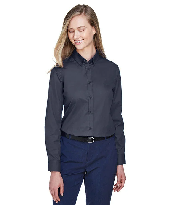 78193 - Core 365 Ladies Operate Long-Sleeve Twill Shirt | Carbon