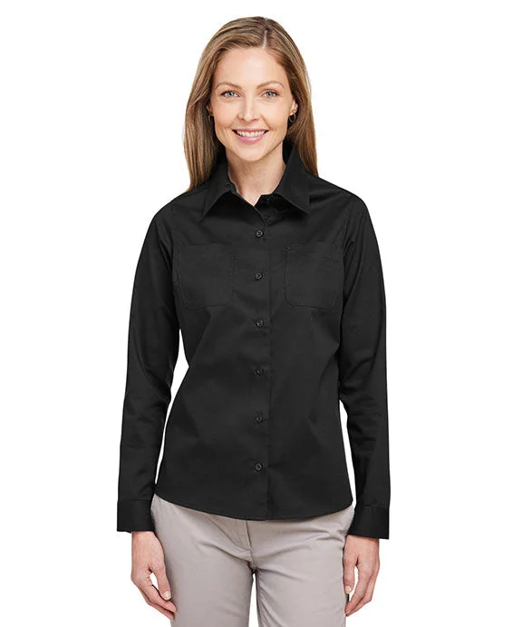 M585LW - Harriton Ladies Advantage IL Long-Sleeve Workshirt | Black