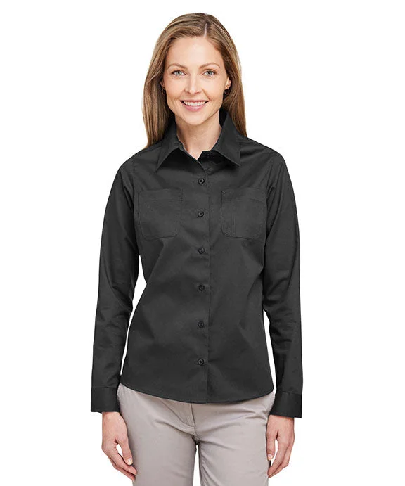 M585LW - Harriton Ladies Advantage IL Long-Sleeve Workshirt | Dark Charcoal