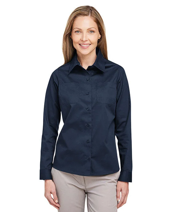 M585LW - Harriton Ladies Advantage IL Long-Sleeve Workshirt | Dark Navy