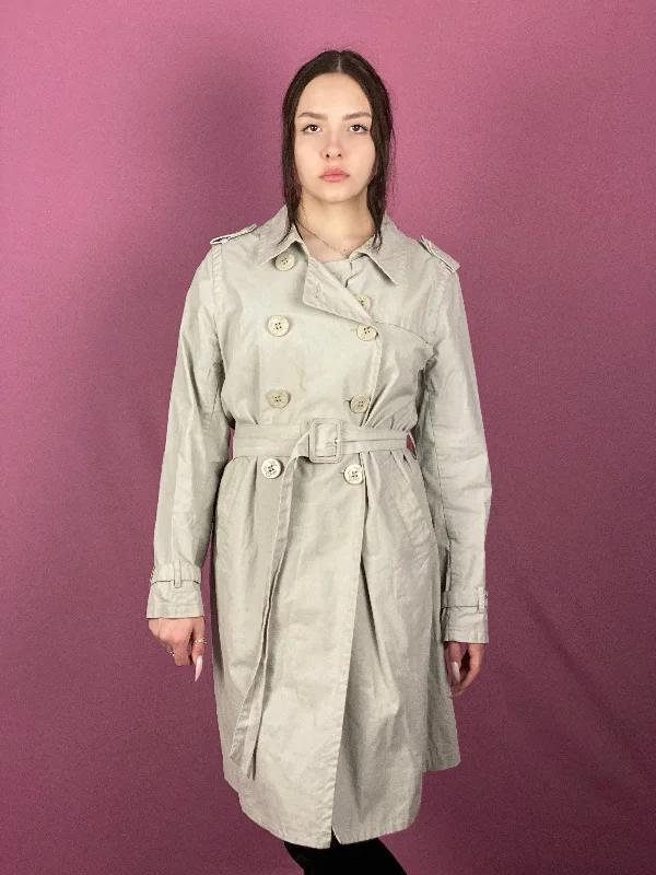 90s Jean Paul Gaultier Vintage Women's Trench Coat - L Beige Linen Blend