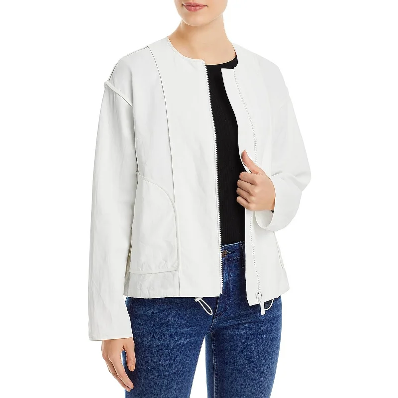 Womens Linen Lightweight Bomber Jacket