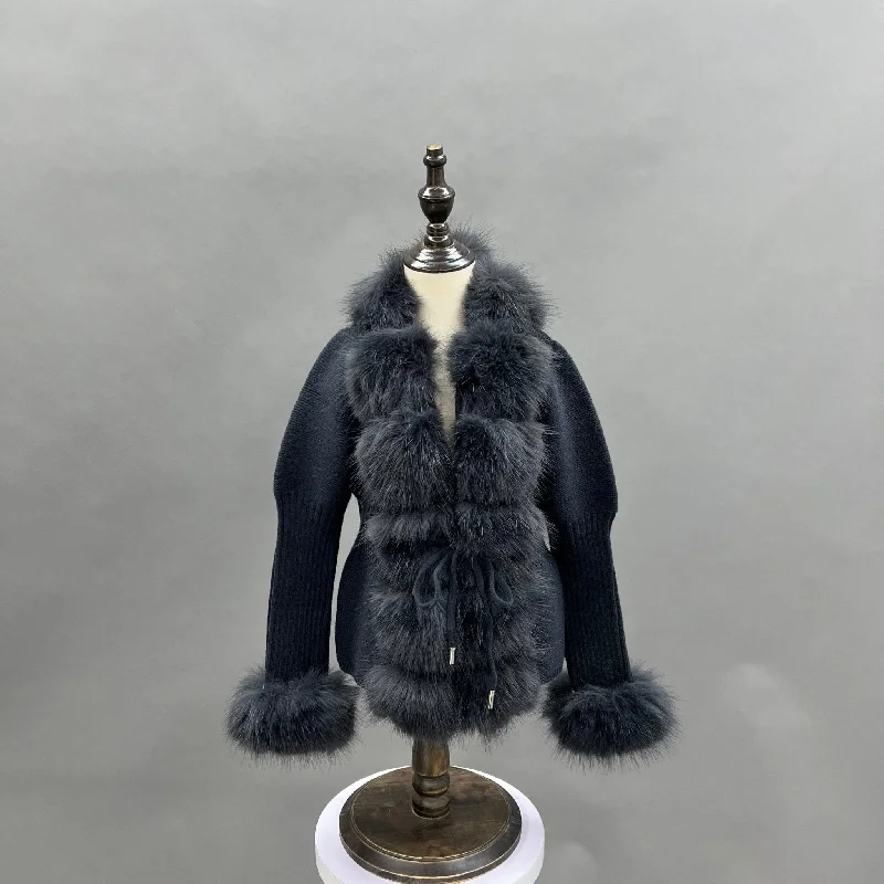 Childrens Charcoal Premium Faux Fur Cardigan