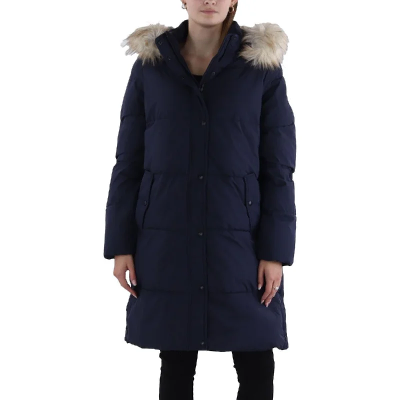 Sam Edelman Womens Quilted Hooded Parka Coat