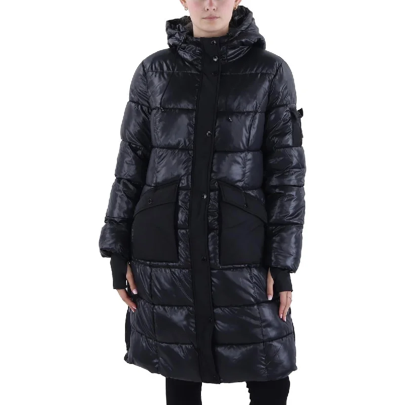 Steve Madden Womens Quilted Cold Weather Puffer Jacket