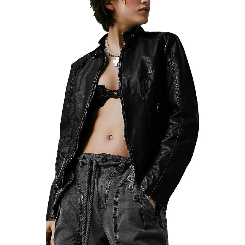 We The Free Womens Max Faux Leather Biker Motorcycle Jacket