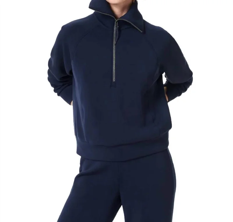 Airessentials Half Zip Top In Timeless Navy