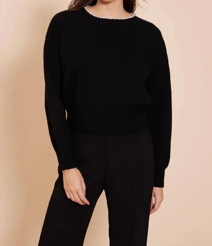 Carota Pearl Sweater In Black