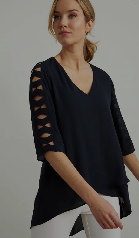 Joseph Ribkoff Cut-Out Sleeve Top