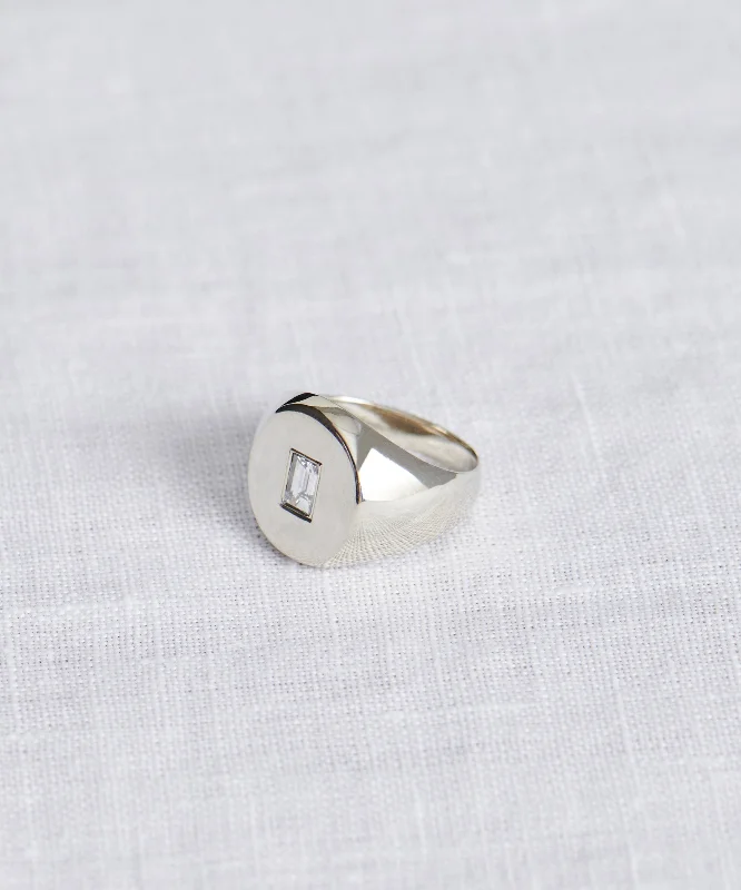 Gemma Baguette Signet Ring