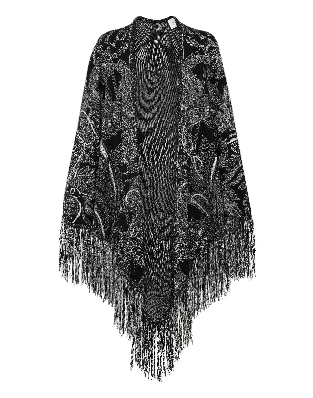 Jacquard / Wool Cape Paisley Foulard