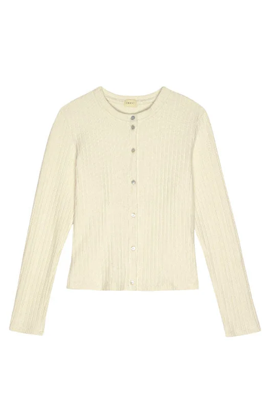 Ribbed Creme Cardi