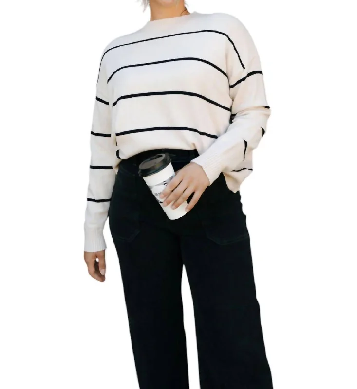 Stripe Sweater In Oatmeal