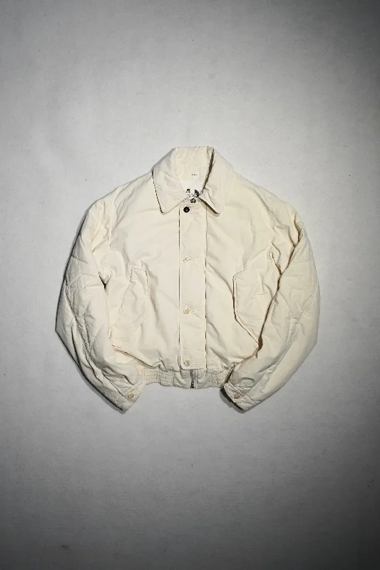 Over Dyed Padding Jacket "FLOWER" (White)