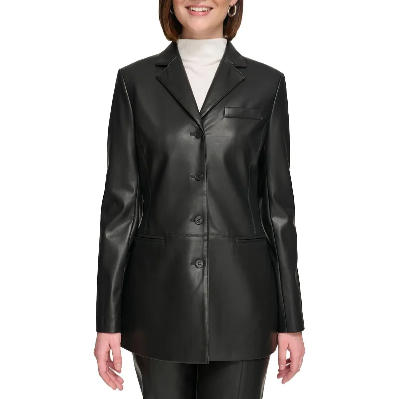 Womens Faux Leather Office Leather Jacket