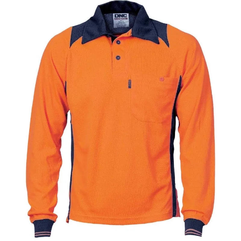 Dnc Workwear Cool Breathe Long Sleeve Action Polo Shirt - 3894