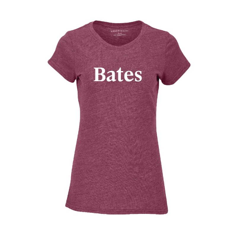 Women's Maroon Heather Tri-Blend Tee from Boxercraft