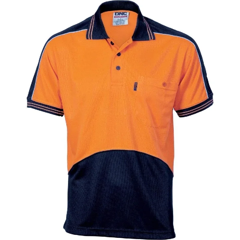 Dnc Workwear Hi-vis Cool Breathe Panel Short Sleeve Polo Shirt - 3891