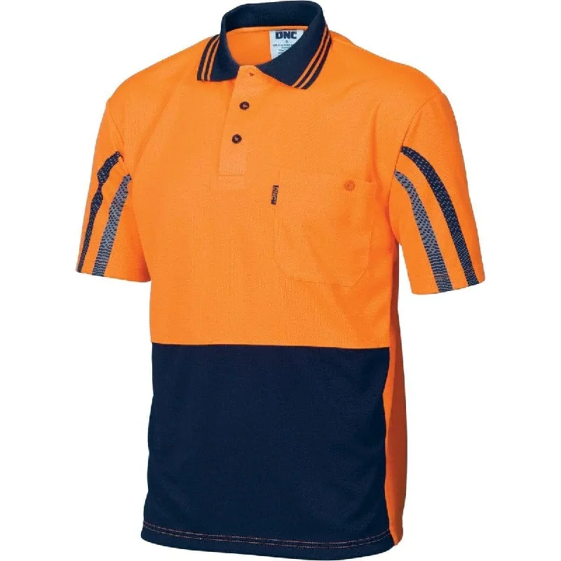 Dnc Workwear Hi-vis Cool-breathe Printed Short Sleeve Stripe Polo - 3752