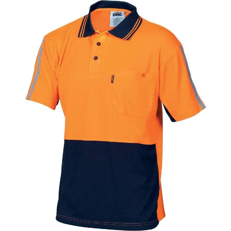 Dnc Workwear Hi-vis Cool-breathe Short Sleeve Stripe Polo - 3755