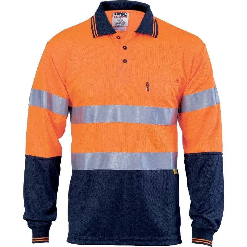 Dnc Workwear Hi-vis D/n Cool-breathe Long Sleeve Polo Shirt With 3m 8906 R/tape - 3913