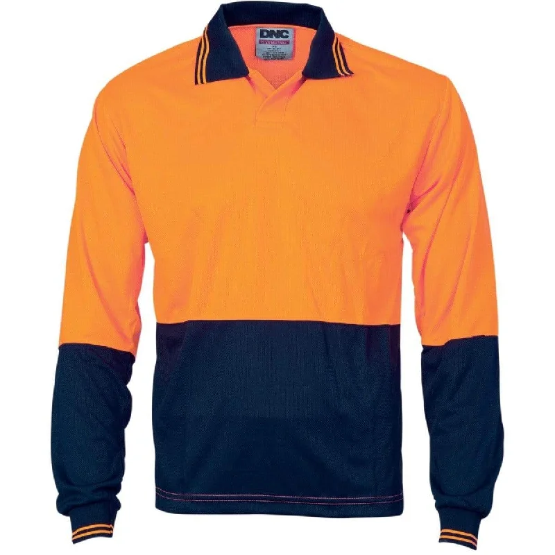 Dnc Workwear Hi-vis Two-tone Food Long Sleeve Industry Polo - 3904