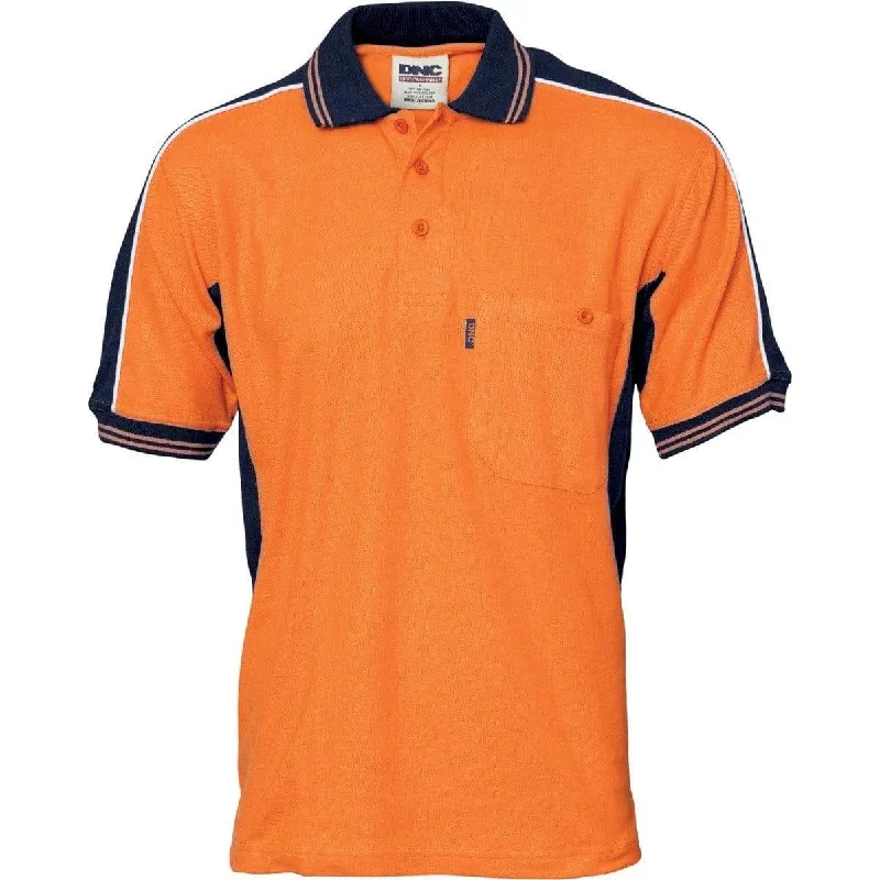 Dnc Workwear Polyester /cotton Contrast Panel Short Sleeve Polo - 3895